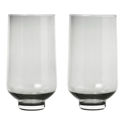 Sklenice na vodu FLOW 400 ml, sada 2 ks, kouřové sklo, Blomus