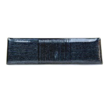 Talíř na sushi LINES 33 x 10 cm, tmavě modrá, MIJ