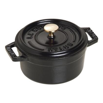 Kulatý hrnec, černá O 10 cm Staub