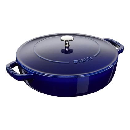 Kastrol CHISTERA 24 cm, na soté, s litinovou samopodlévací poklicí, tmavě modrá, Staub