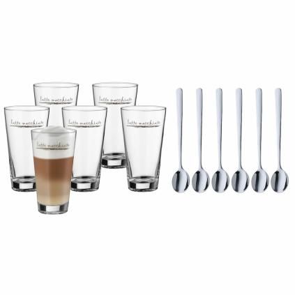 Sklenice na latte macchiato CLEVER & MORE, sada 6 ks, se lžičkami, WMF