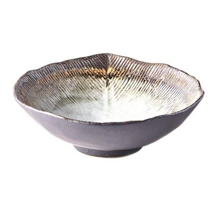 Jídelní miska AKANE GREY 24/22 cm, nepravidelná, MIJ