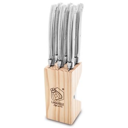 Steakový nůž PREMIUM, sada 6 ks, v bloku, nerez, Laguiole
