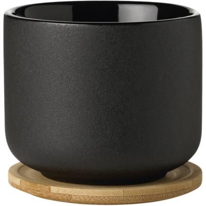 Šálek s podšálkem THEO 200 ml, černá, Stelton