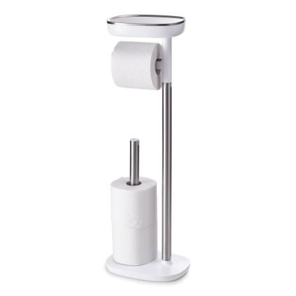 WC sluha EASYSTORE 68 cm, stříbrná / bílá, nerezová ocel, Joseph Joseph