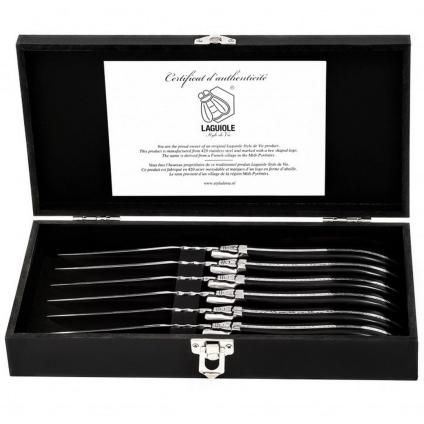 Steakový nůž LUXURY, sada 6 ks, černý eben, černý eben, Laguiole