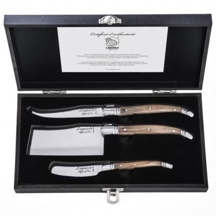 Nůž na sýr LUXURY, sada 3 ks, olive, Laguiole