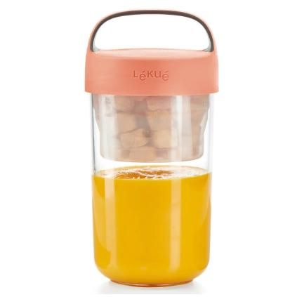 Svačinový box JAR TO GO 600 ml, korálová, Lékué