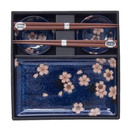 Sada na sushi NAVY WITH PINK SAKURA, sada 4 ks, MIJ