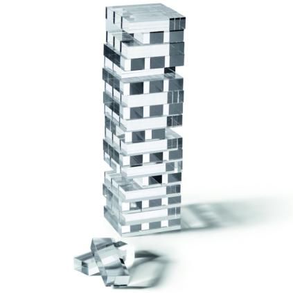 Hra Jenga YAP 28 cm, designová, čirá, Philippi