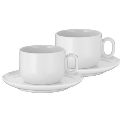 Šálek na cappuccino BARISTA, sada 2 ks, s podšálky, bílá, WMF