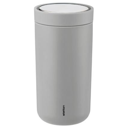 Termohrnek TO GO CLICK 200 ml, matná světle šedá, Stelton