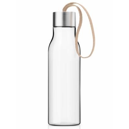 Láhev na vodu 500 ml, béžový řemínek, čirá, Eva Solo