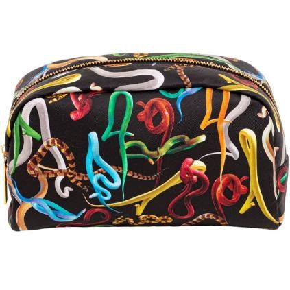 Kosmetická taštička TOILETPAPER SNAKES 23 x 13 cm, černá, Seletti