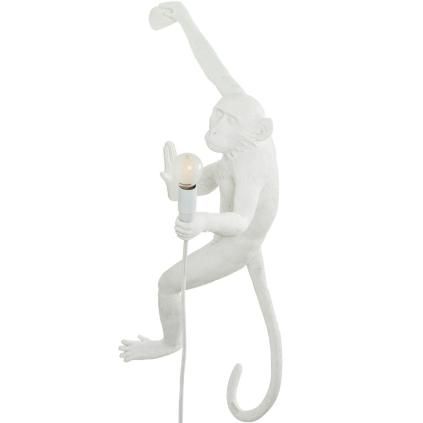 Nástěnné dekorační světlo MONKEY HANGING RIGHT HAND 65 cm, bílá, Seletti