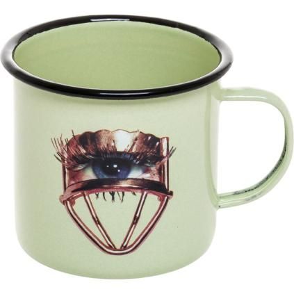 Hrnek smaltovaný TOILETPAPER EYE 10 cm, zelená, Seletti