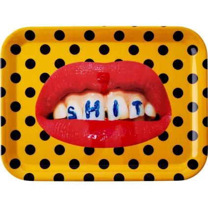 Servírovací podnos TOILETPAPER SHIT 32 x 43,5 cm, žlutá, Seletti