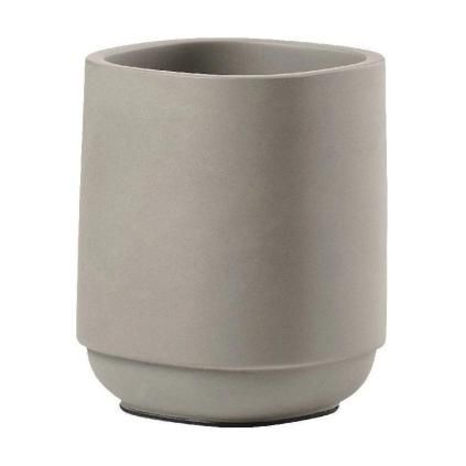 Kelímek na zubní kartáčky TIME 10 cm, tmavě šedá, beton, Zone Denmark