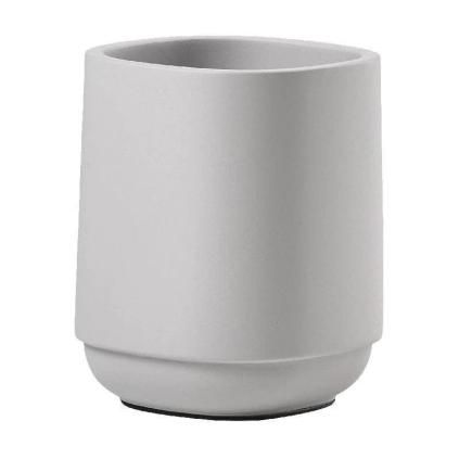 Kelímek na zubní kartáčky TIME 10 cm, světle šedá, beton, Zone Denmark