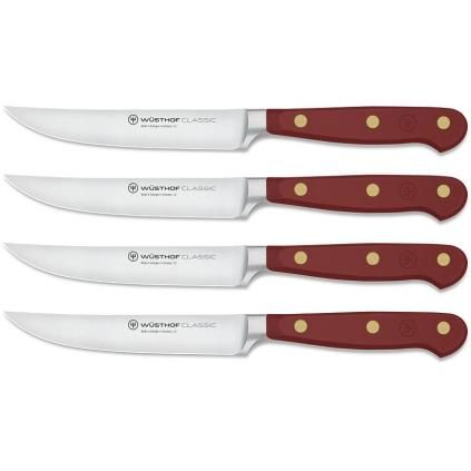 Steakový nůž CLASSIC COLOUR 12 cm, sada 4 ks, sumacově červená, WÜSTHOF