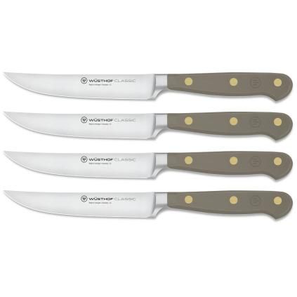 Steakový nůž CLASSIC COLOUR 12 cm, sada 4 ks, sametově ústřicová, WÜSTHOF