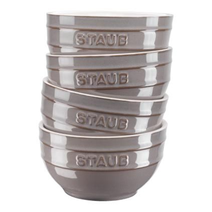 Jídelní miska 700 ml, sada 4 ks, šedá, keramika, Staub