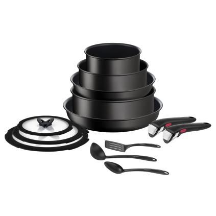 Sada hrnců INGENIO UNLIMITED L7639543, sada 13 ks, černá, hliník, Tefal