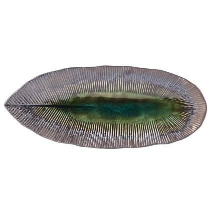 Servírovací talíř MIDORI 32,5 x 13,5 cm, zelená, keramika, MIJ
