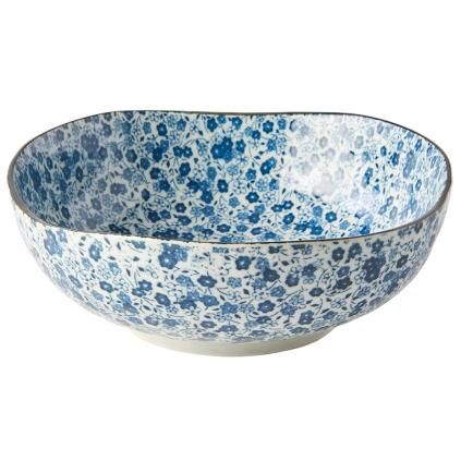 Jídelní miska BLUE DAISY 20 cm, hnědá, keramika, MIJ