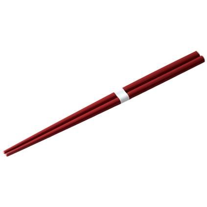 Jídelní hůlky 22,5 cm, tmavě červená / bílá, bambus, MIJ