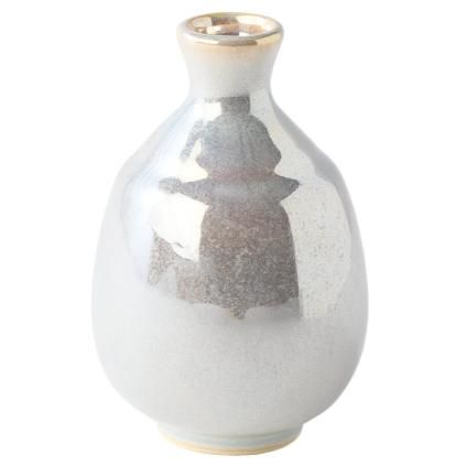 Láhev na saké PEARL 300 ml, stříbrná, keramika, MIJ