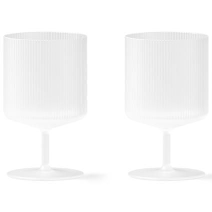 Sklenice na víno RIPPLE 270 ml, sada 2 ks, bílá, ferm LIVING