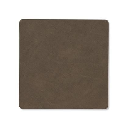 Podtácek SQUARE NUPO 10 x 10 cm, kaviárová, kůže, LIND DNA