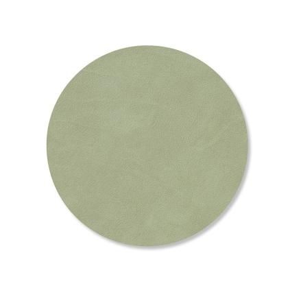 Podtácek CIRCLE NUPO 10 cm, olivově zelená, kůže, LIND DNA