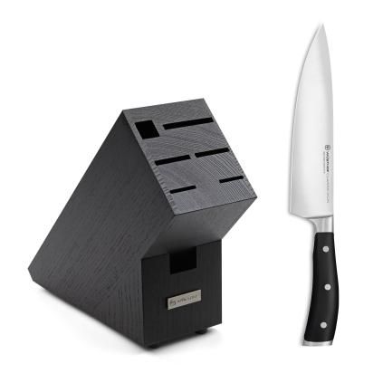 Kuchařský nůž CLASSIC IKON 20 cm, s blokem na nože, černá, Wüsthof