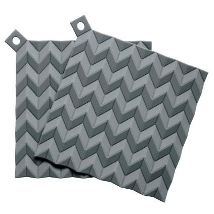 Chňapky na hrnec HOLD-ON 19 cm, sada 2 ks, šedá, silikon, RIG-TIG