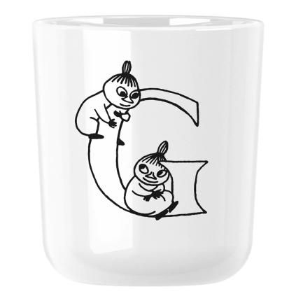 Plastový hrnek MOOMIN ABC 200 ml, písmeno G, bílá, RIG-TIG