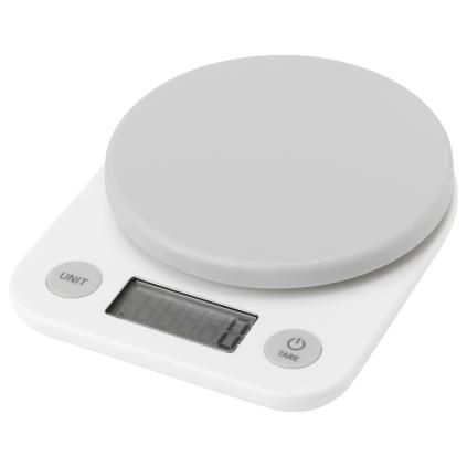 Digitální kuchyňská váha FOODIE 17 cm, bílá, plast, RIG-TIG