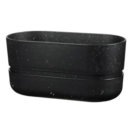Květináč s podmiskou POT-IT 22 cm, černá, plast, RIG-TIG