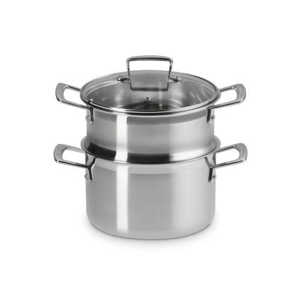 Napařovací hrnec CLASSIC 20 cm, 4 l, stříbrná, nerezová ocel, Le Creuset