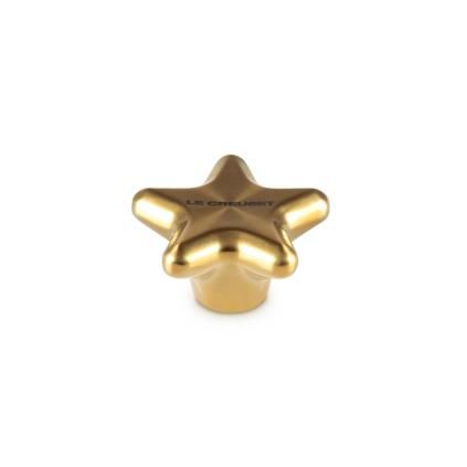 Úchyt na poklici SIGNATURE STAR 5,7 cm, zlatá, nerezová ocel, Le Creuset