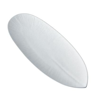 Servírovací talíř SNOW LEAF 31 cm, bílá, keramika, MIJ