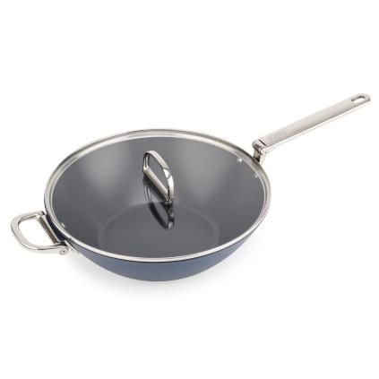 Wok SPACE 32 cm, s poklicí, keramika, Joseph Joseph