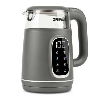 Rychlovarná konvice s regulací teploty TISANIERE GLASS 1,7 l, šedá, plast, G3Ferrari
