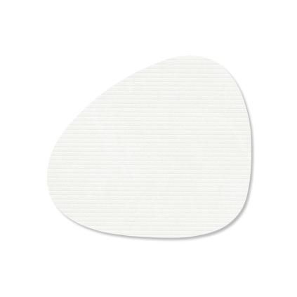 Podtácek CURVE CORDUROY 11 x 13 cm, čistá bílá, kůže, LIND DNA