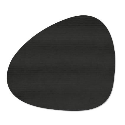 Prostírání CURVE CORDUROY 37 x 44 cm, černý inkoust, kůže, LIND DNA
