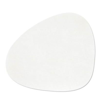 Prostírání CURVE CORDUROY 37 x 44 cm, čistá bílá, kůže, LIND DNA