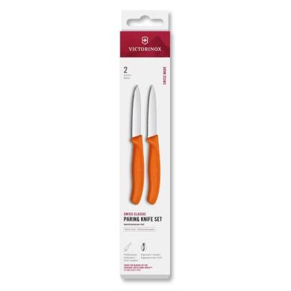 Sada nožů SWISS CLASSIC 8 cm, sada 2 ks, oranžová, plast, Victorinox