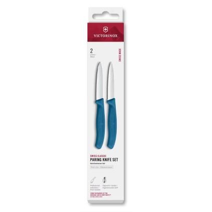 Sada nožů SWISS CLASSIC 8 cm, sada 2 ks, modrá, plast, Victorinox