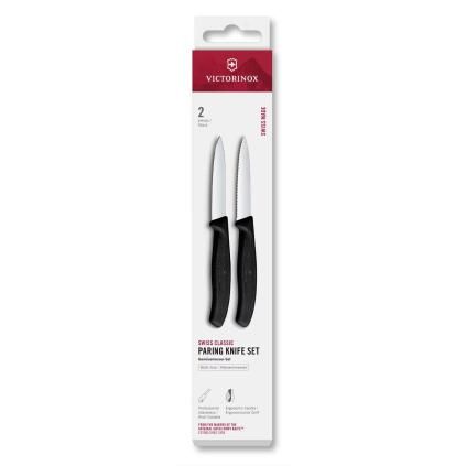Sada nožů SWISS CLASSIC 8 cm, sada 2 ks, černá, plast, Victorinox